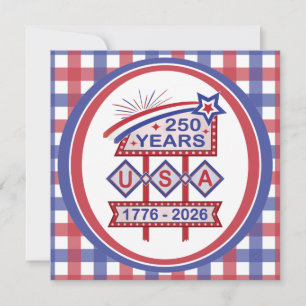 Retro USA 250. Jubiläums-Marquee-Schild 1776-2026 Einladung