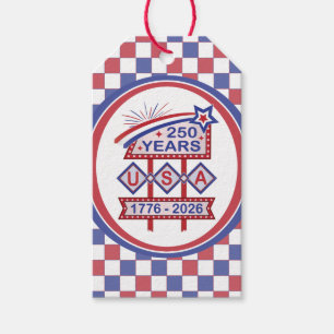 Retro USA 250. Jubiläums-Marquee-Schild 1776-2026 Geschenkanhänger