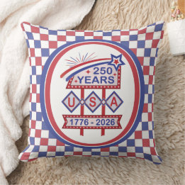 Retro USA 250. Jubiläums-Marquee-Schild 1776-2026 Kissen