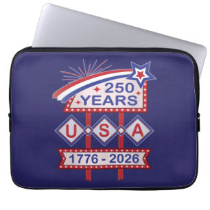 Retro USA 250. Jubiläums-Marquee-Schild 1776-2026 Laptopschutzhülle
