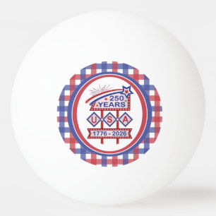 Retro USA 250. Jubiläums-Marquee-Schild 1776-2026 Tischtennisball