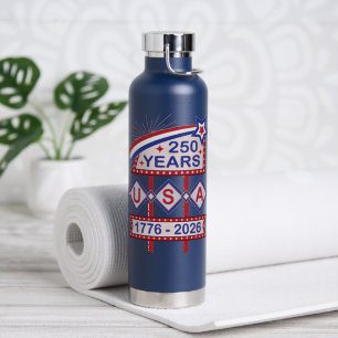 Retro USA 250. Jubiläums-Marquee-Schild 1776-2026 Trinkflasche