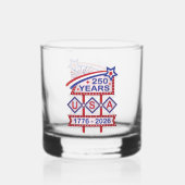 Retro USA 250. Jubiläums-Marquee-Schild 1776-2026 Whiskyglas (Rückseite)