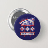 Retro USA 250th Anniversary Marquee Sign 1776-2026 Button (Vorne & Hinten)