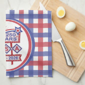 Retro USA 250th Anniversary Marquee Sign 1776-2026 Geschirrtuch (Viertel Falte)