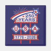 Retro USA 250th Anniversary Marquee Sign 1776-2026 Magnet (Vorne)