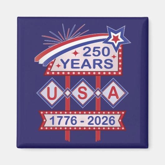 Retro USA 250th Anniversary Marquee Sign 1776-2026 Magnet (Vorne)
