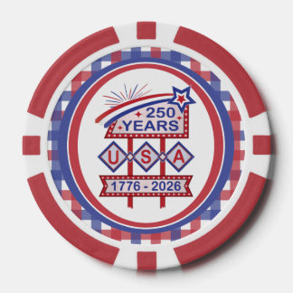 Retro USA 250th Anniversary Marquee Sign 1776-2026 Pokerchips