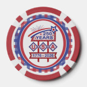 Retro USA 250th Anniversary Marquee Sign 1776-2026 Pokerchips (Rückseite)