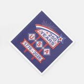 Retro USA 250th Anniversary Marquee Sign 1776-2026 Serviette (Ecke)