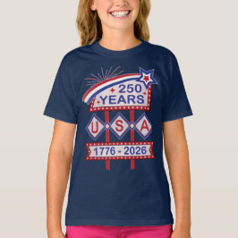 Retro USA 250th Anniversary Marquee Sign 1776-2026 T-Shirt
