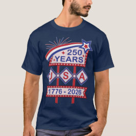 Retro USA 250th Anniversary Marquee Sign 1776-2026 T-Shirt