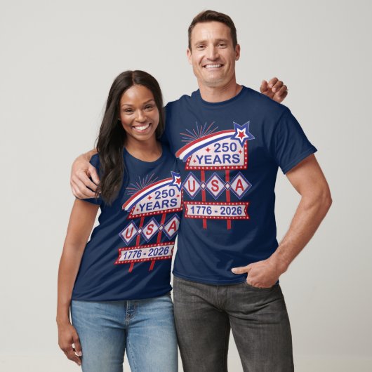 Retro USA 250th Anniversary Marquee Sign 1776-2026 T-Shirt (Unisex)