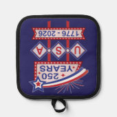 Retro USA 250th Anniversary Marquee Sign 1776-2026 Topflappen (Vorderseite)