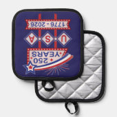 Retro USA 250th Anniversary Marquee Sign 1776-2026 Topflappen (Vorderseite/Rückseite)