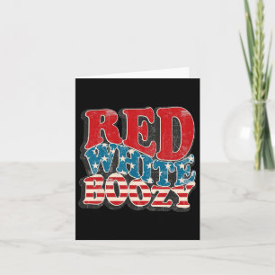 Retro USA 4. Juli Amerika Flaggen rot weiß Boozy Karte