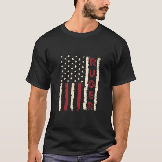 Retro USA American Flag Ruger Family Day Matching  T-Shirt (Vorderseite)