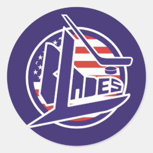 Retro USA Blades Hockey Runder Aufkleber