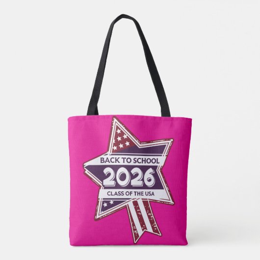 Retro USA Class 2026 Zurück in die Schule Tasche (Rückseite)