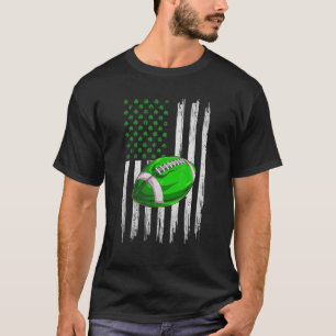 Retro USA Flag Football Kleeblatt Sports St. Patri T-Shirt