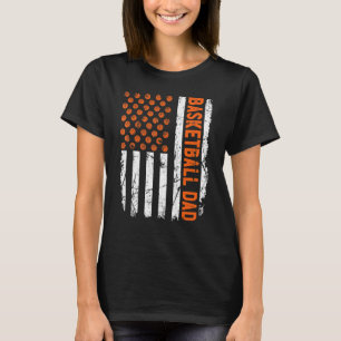 Retro USA Flag Sports Best Vater je Proud Basketba T-Shirt