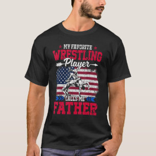 Retro Usa Flag Wrestling Player ruft mich Vater 4t T-Shirt