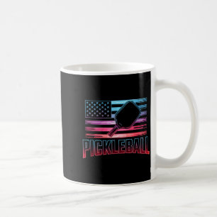 Retro-USA-Flagge patriotischer Pickleball-Schläger Kaffeetasse