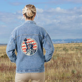 Retro USA Flaggenstatue der Freiheit Jeansjacke