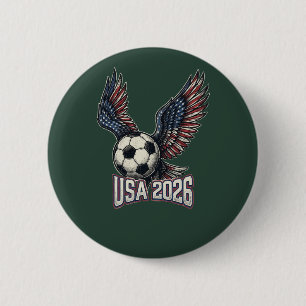 Retro USA Fußball 2026 Adler Flügel T-Shirt Button