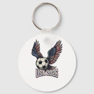 Retro USA Fußball 2026 Adler Flügel T-Shirt Schlüsselanhänger