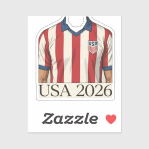 Retro-USA-Fußballtrikot im patriotischen Rot-Weiß- Aufkleber