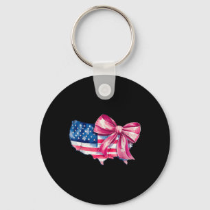 Retro USA Map America Coquette Bow 4. Juli Indepe Schlüsselanhänger
