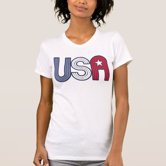 Retro USA mit Star Patriotic T-Shirt (Vorderseite)