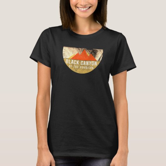 Retro Usa Mountain Black Canyon Gunnison National T-Shirt (Vorderseite)