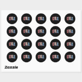 Retro USA Runder Aufkleber (Blatt)