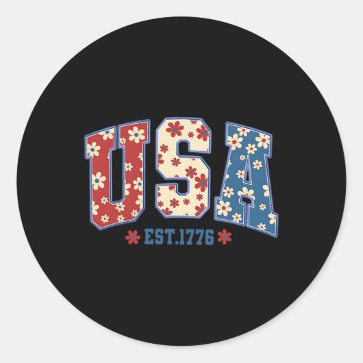 Retro USA Runder Aufkleber (Vorderseite)