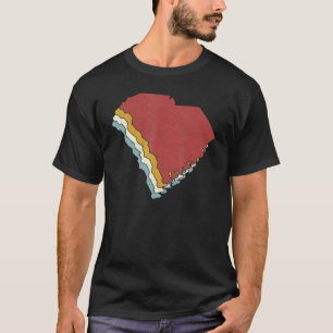 Retro USA Staat Vintag Map South Carolina T-Shirt