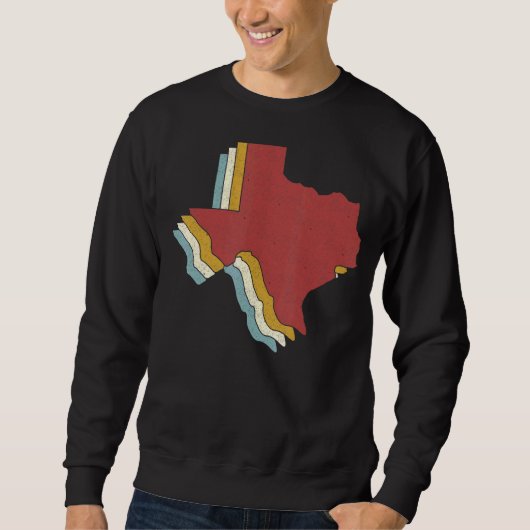 Retro USA Staat Vintag Map Texas Sweatshirt (Vorderseite)