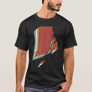 Retro-USA-Staat Vintage-Karte Rhode Island T-Shirt