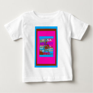 Retro USA Stärker Zusammen Abstract Art Druck Baby T-shirt