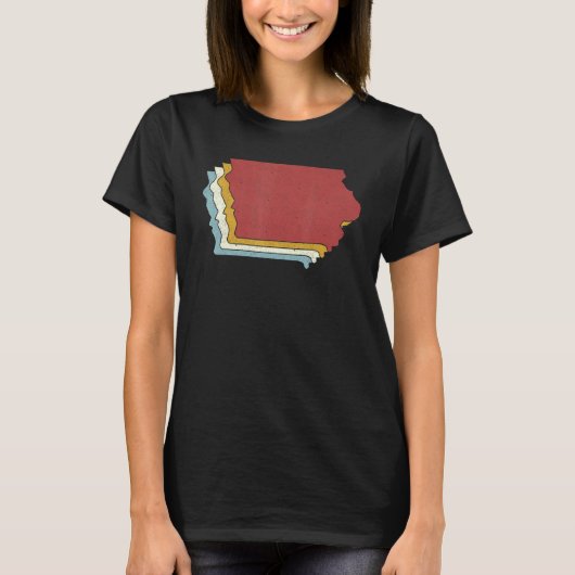 Retro USA State   Vintage Map Iowa T-Shirt (Vorderseite)