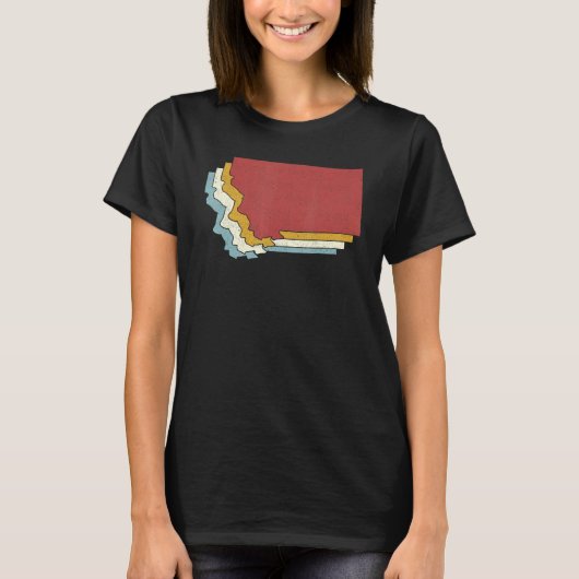 Retro USA State   Vintage Map Montana T-Shirt (Vorderseite)