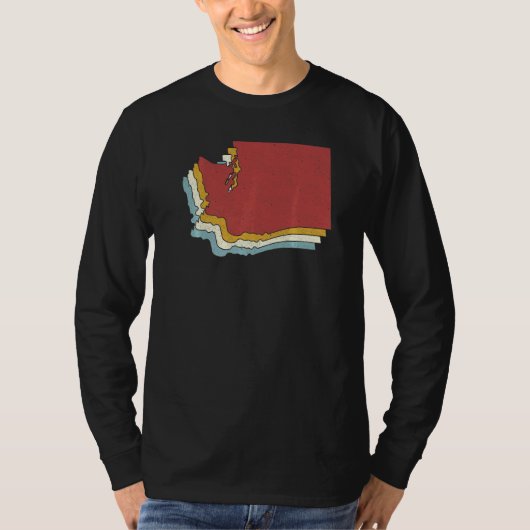 Retro USA State Vintage Map Washington T-Shirt (Vorderseite)
