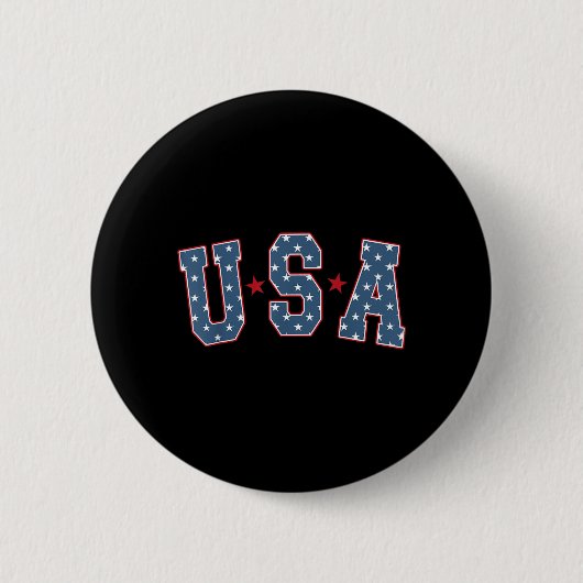 Retro USA Stern 4. Juli Patriotisch Unabhängig Button (Vorderseite)