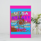 Retro USA Stronger Together Abstrakt Art Print Briefpapier (Stehend Vorderseite)