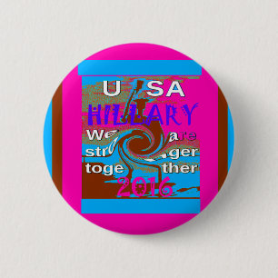 Retro USA Stronger Together Abstrakt Art Print Button
