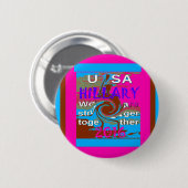 Retro USA Stronger Together Abstrakt Art Print Button (Vorne & Hinten)