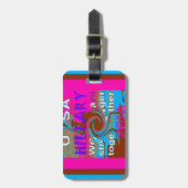 Retro USA Stronger Together Abstrakt Art Print Gepäckanhänger (Vorderseite vertikal)