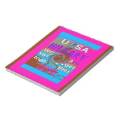 Retro USA Stronger Together Abstrakt Art Print Notizblock (Rotiert)