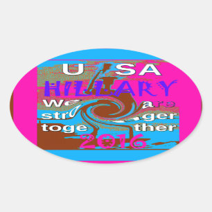 Retro USA Stronger Together Abstrakt Art Print Ovaler Aufkleber